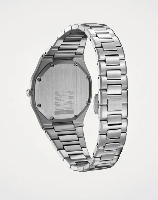 D1-UHBL01 Silver Mellow Ultra Thin 34 mm